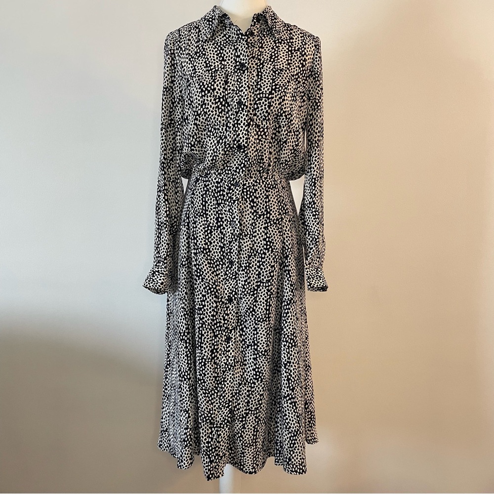 NEW Button Front Long Sleeve Dress Who What Wear Women’s Size Small
